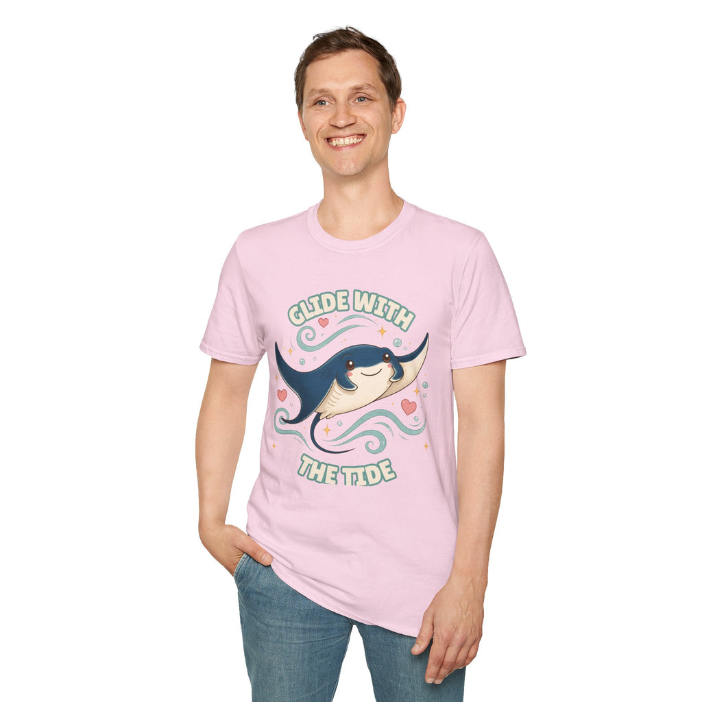 Manta Ray T-Shirt, Glide With the Tide Ocean Graphic