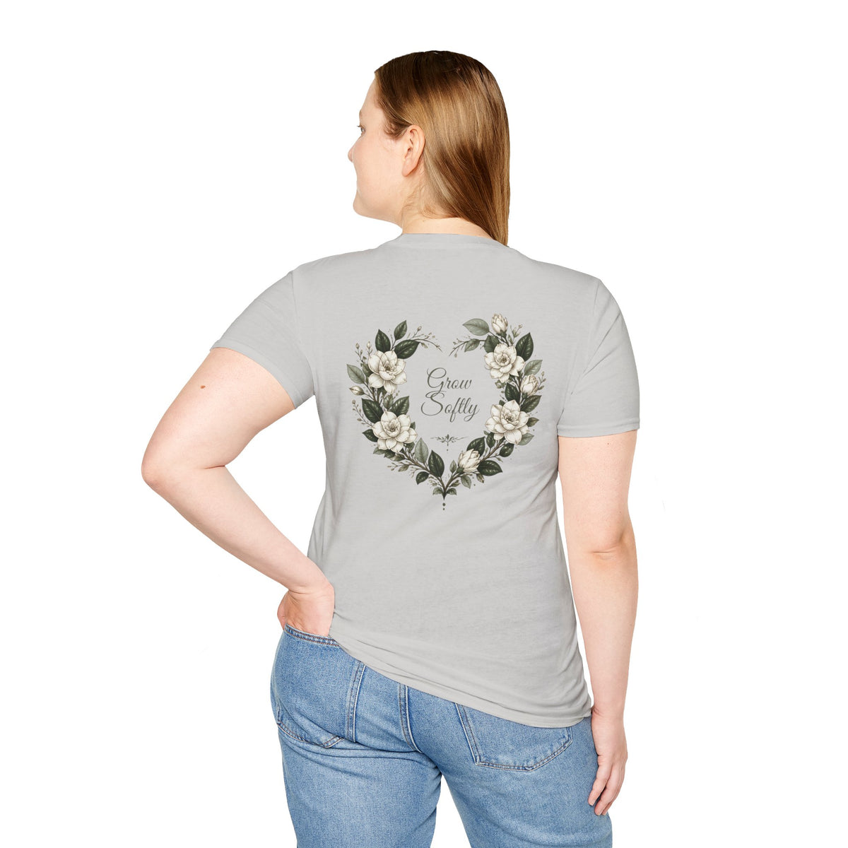 Gardenia Heart Floral Wreath T-Shirt – Botanical