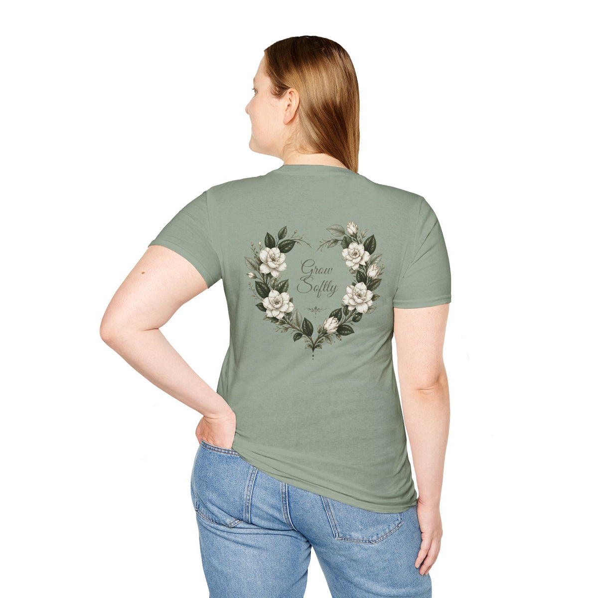 Gardenia Heart Floral Wreath T-Shirt – Botanical