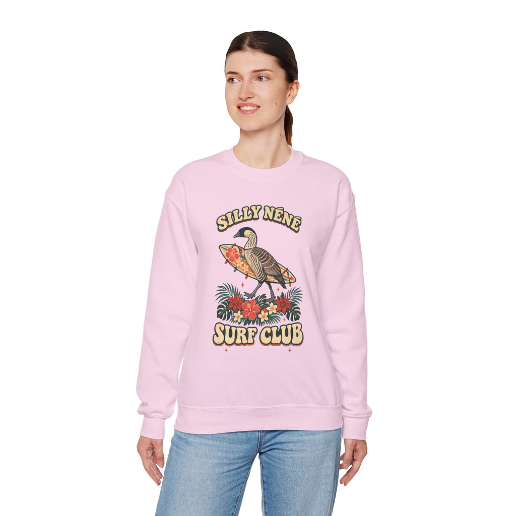 Silly Nēnē Surf Club Christmas Crewneck Sweatshirt – Hawaiian Goose Holiday Sweatshirt