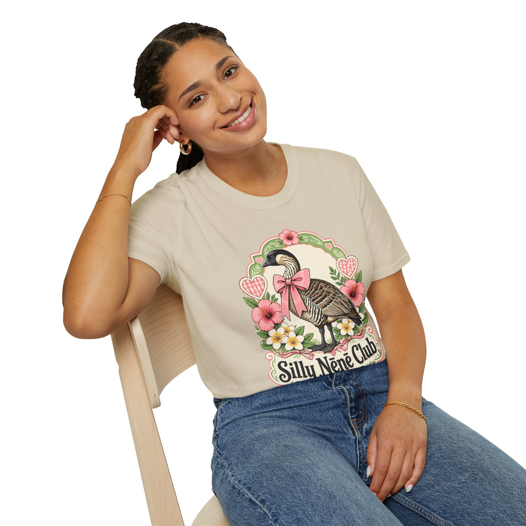 Silly Nēnē Club T-Shirt — Retro Hawaiian Goose Floral