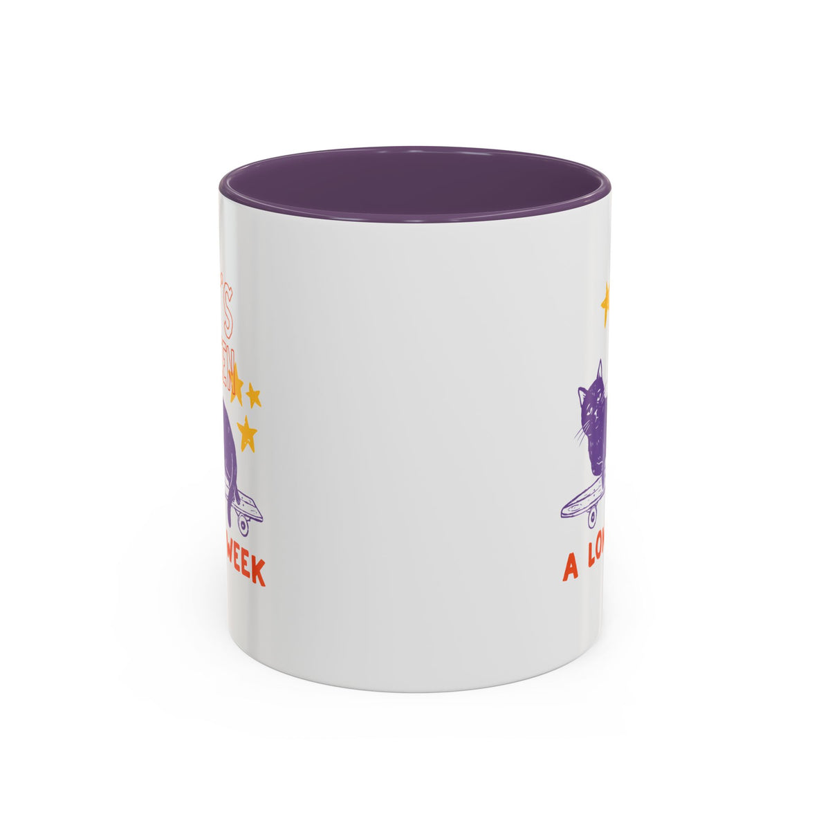 “It’s Been a Long Week” Cat on Skateboard Coffee Mug