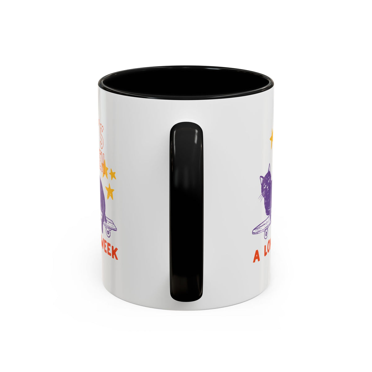 “It’s Been a Long Week” Cat on Skateboard Coffee Mug