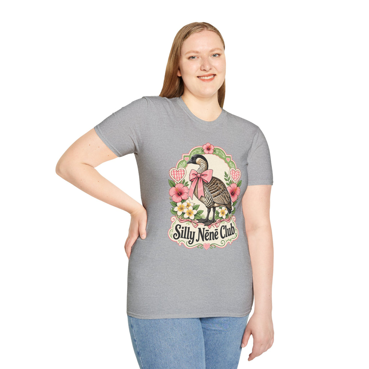 Silly Nēnē Club T-Shirt — Retro Hawaiian Goose Floral