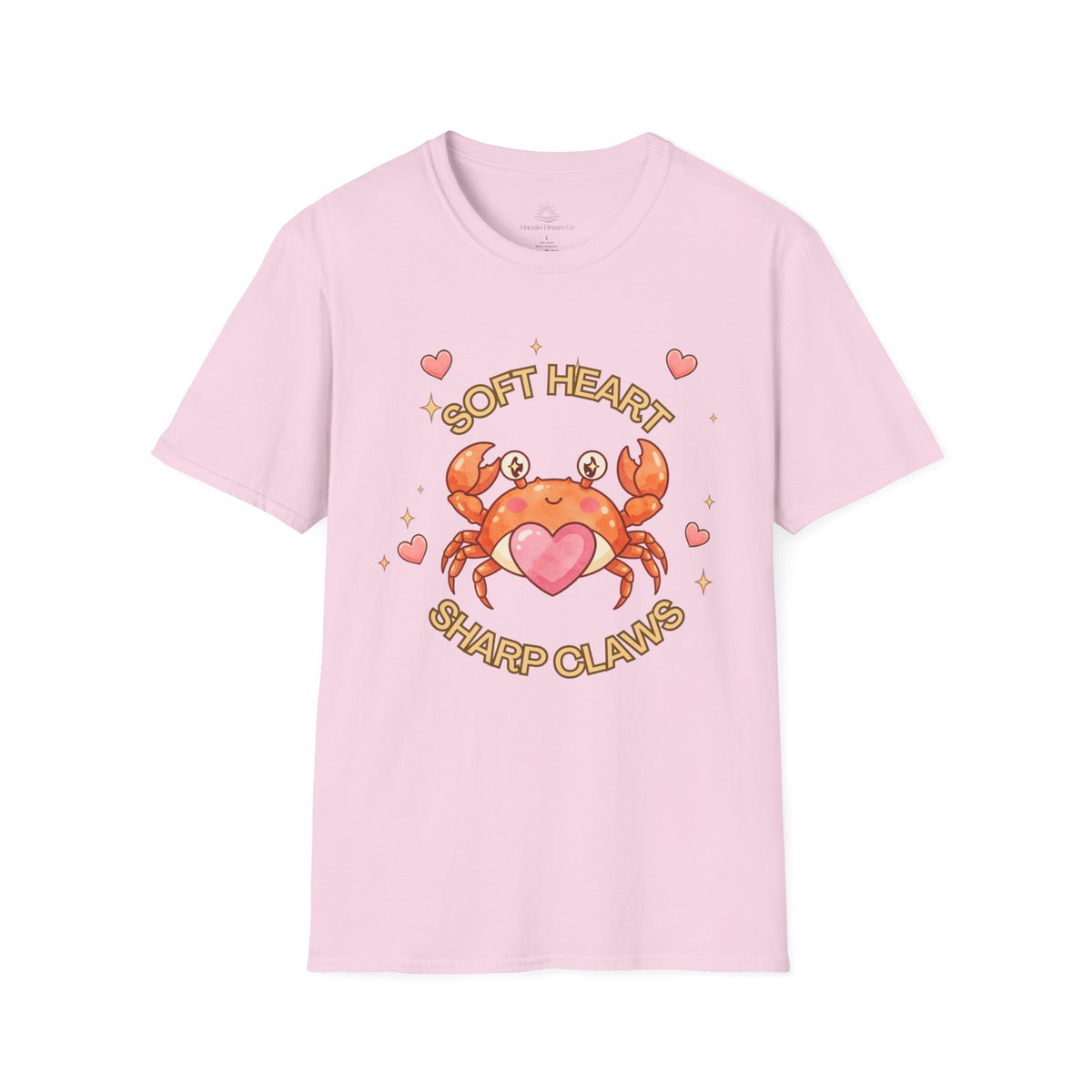 Soft Heart Sharp Claws Cute Crab T-Shirt, Ocean Graphic