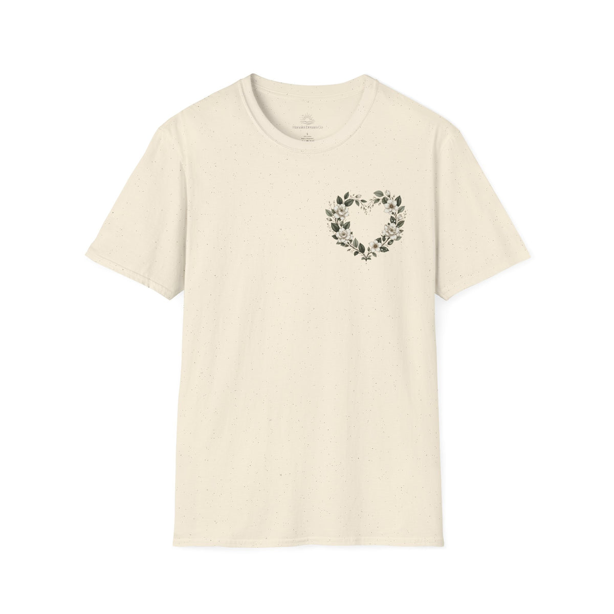 Gardenia Heart Floral Wreath T-Shirt – Botanical
