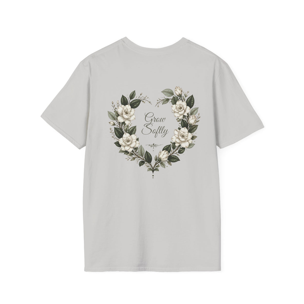 Gardenia Heart Floral Wreath T-Shirt – Botanical