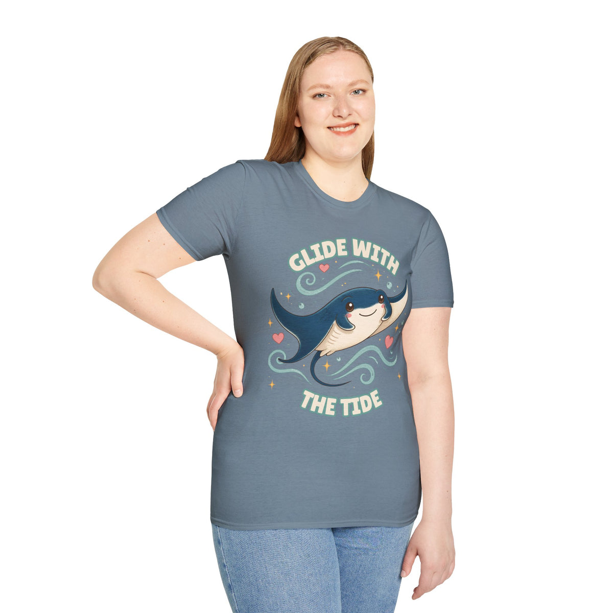 Manta Ray T-Shirt, Glide With the Tide Ocean Graphic