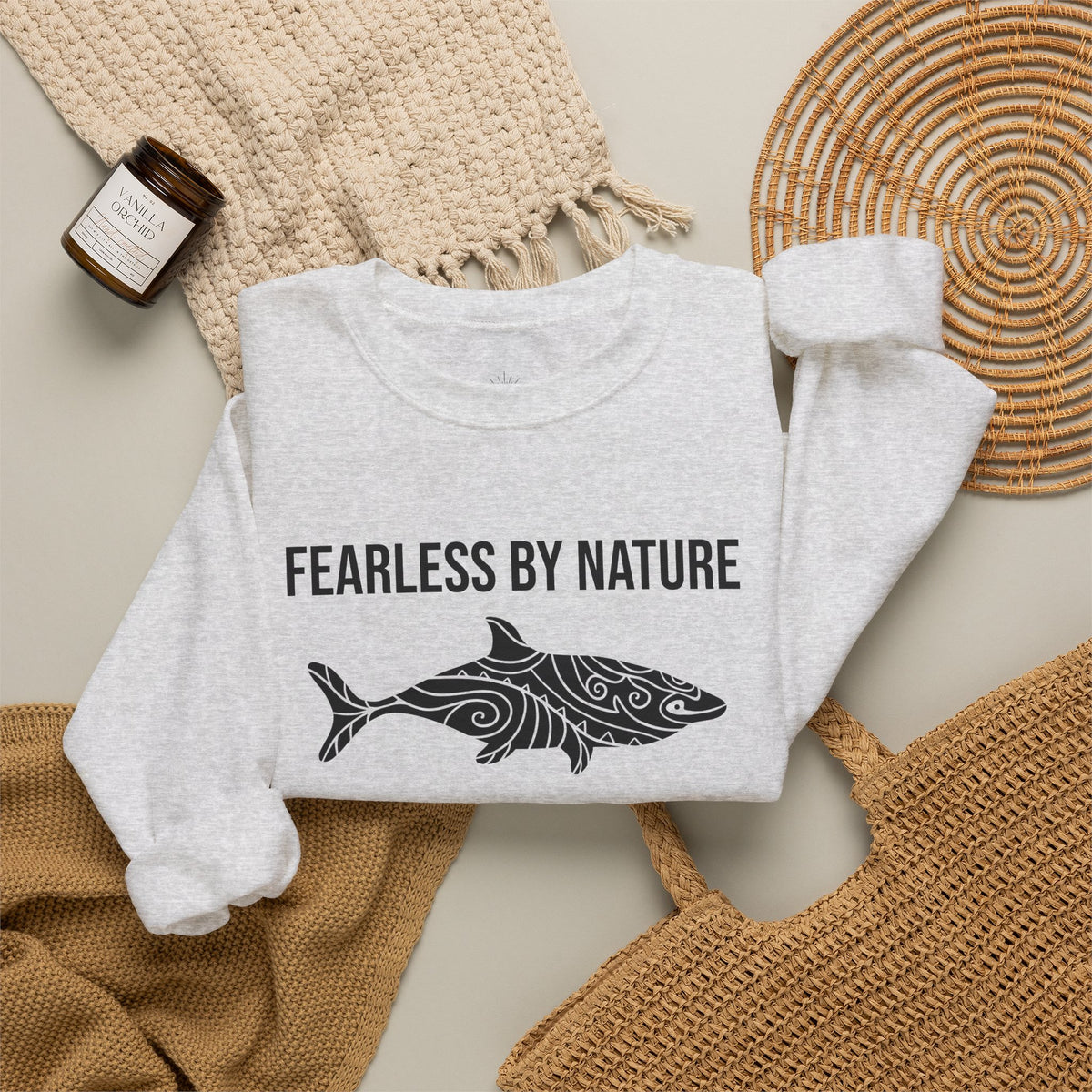 Fearless by Nature Tribal Shark Crewneck Sweatshirt