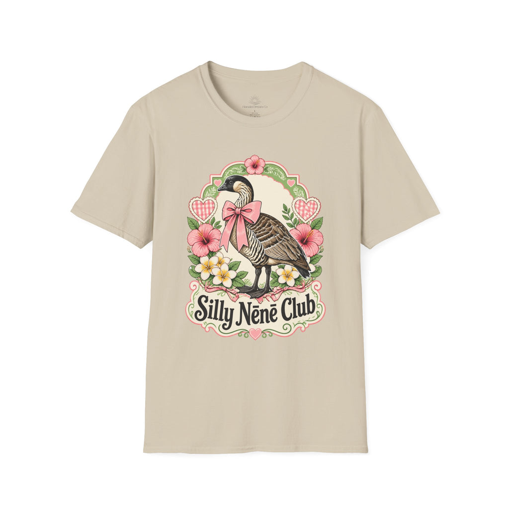 Silly Nēnē Club T-Shirt — Retro Hawaiian Goose Floral