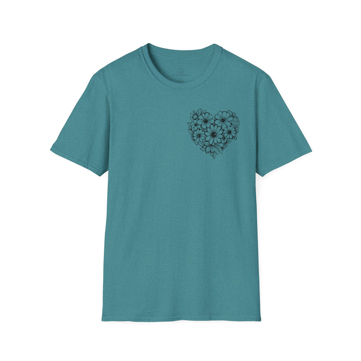 Bloom Kindly Floral Heart T-Shirt – Daisy Line Art