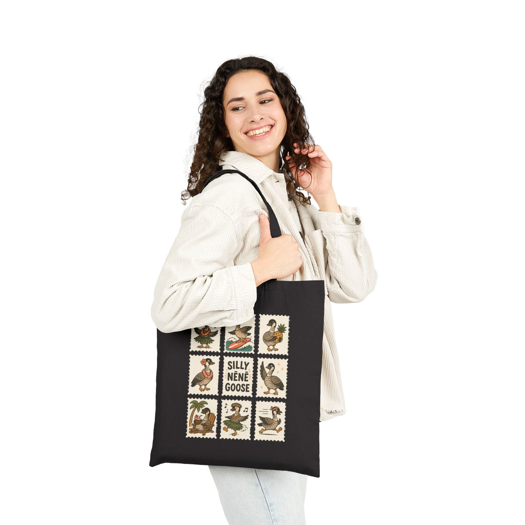 Silly Nēnē Goose Stamp Canvas Tote – Vintage Hawaiian
