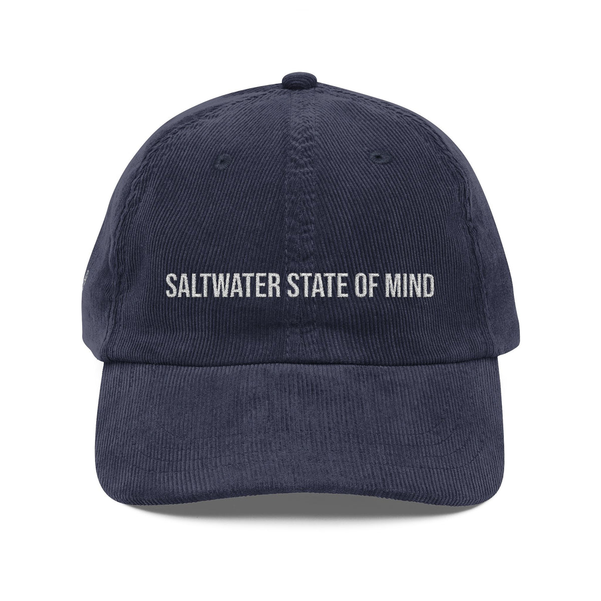Saltwater State of Mind Corduroy Cap — Embroidered Vintage Beach Hat