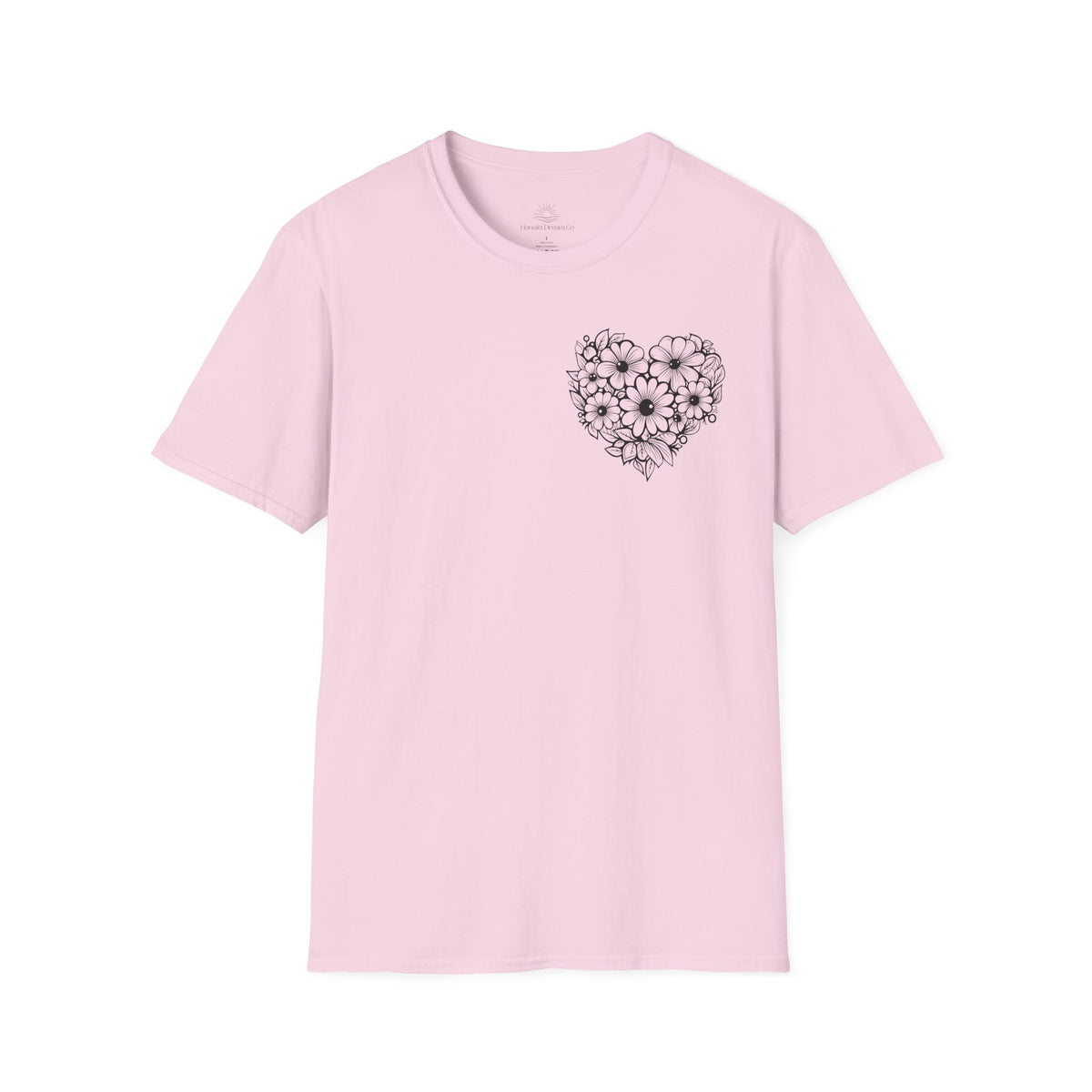 Bloom Kindly Floral Heart T-Shirt – Daisy Line Art