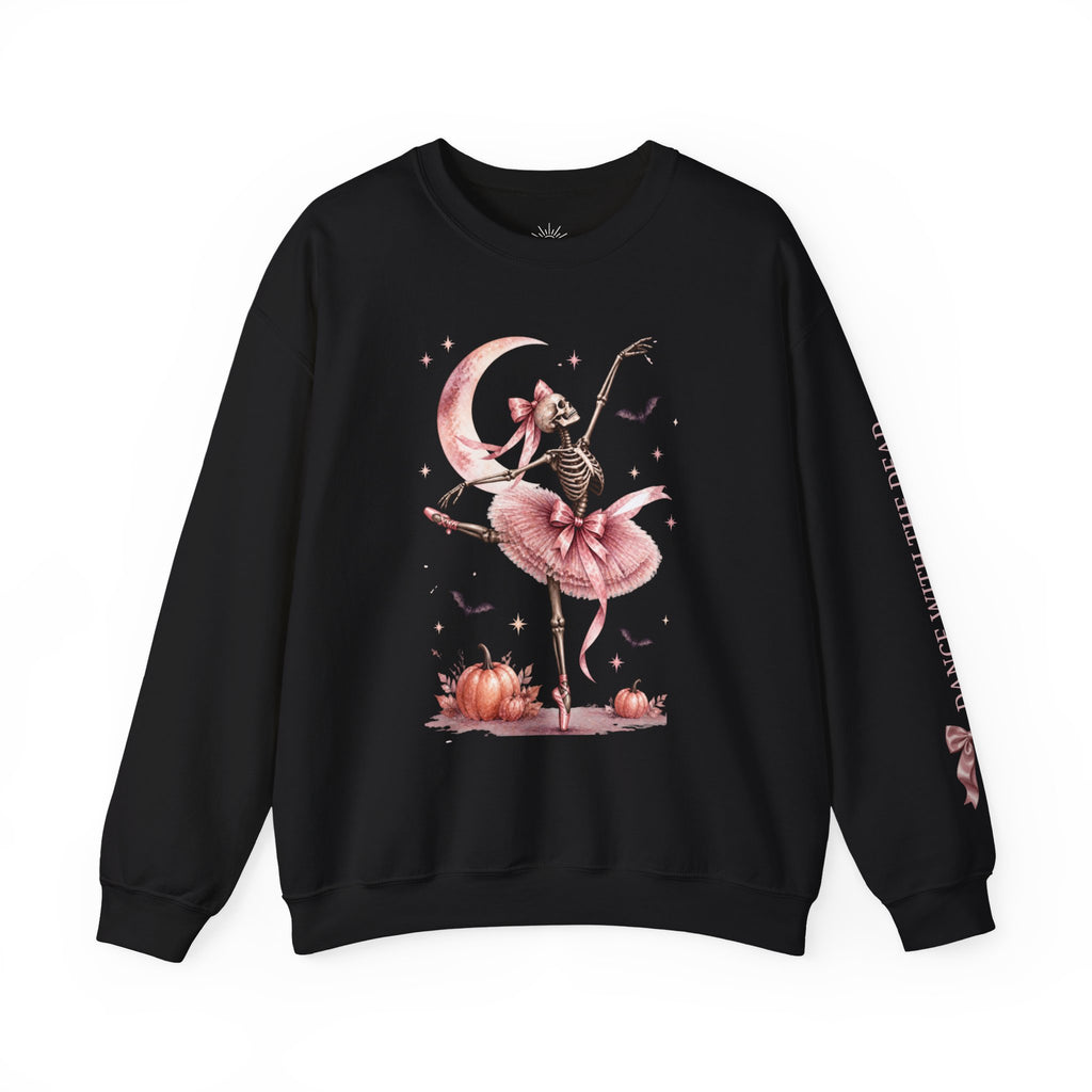 Skeleton Ballerina Ballet Dancer Sweatshirt | Halloween Pumpkin Moon