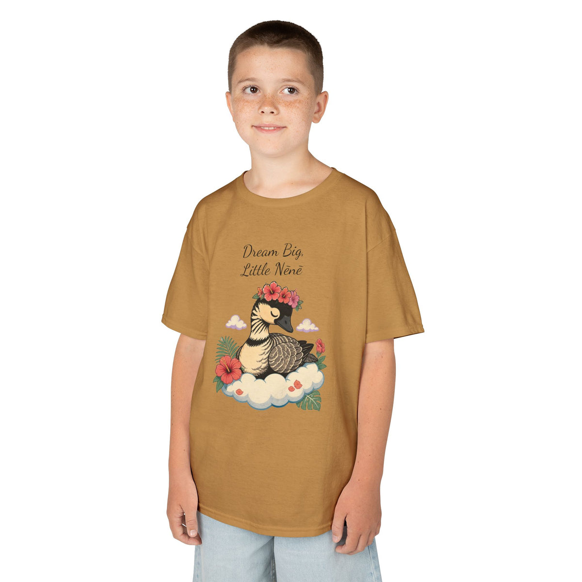 Kids Tee — “Dream Big Little Nēnē” Hawaiian Goose Graphic