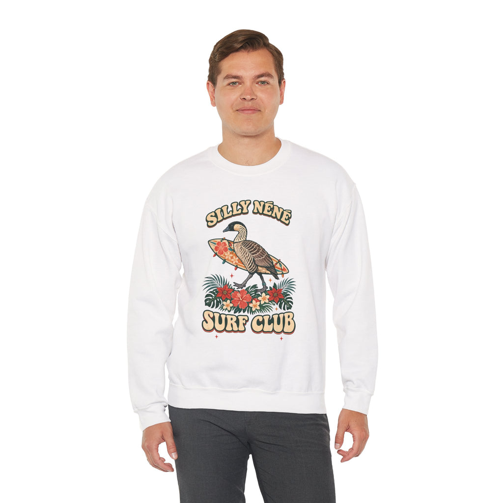 Silly Nēnē Surf Club Christmas Crewneck Sweatshirt – Hawaiian Goose Holiday Sweatshirt