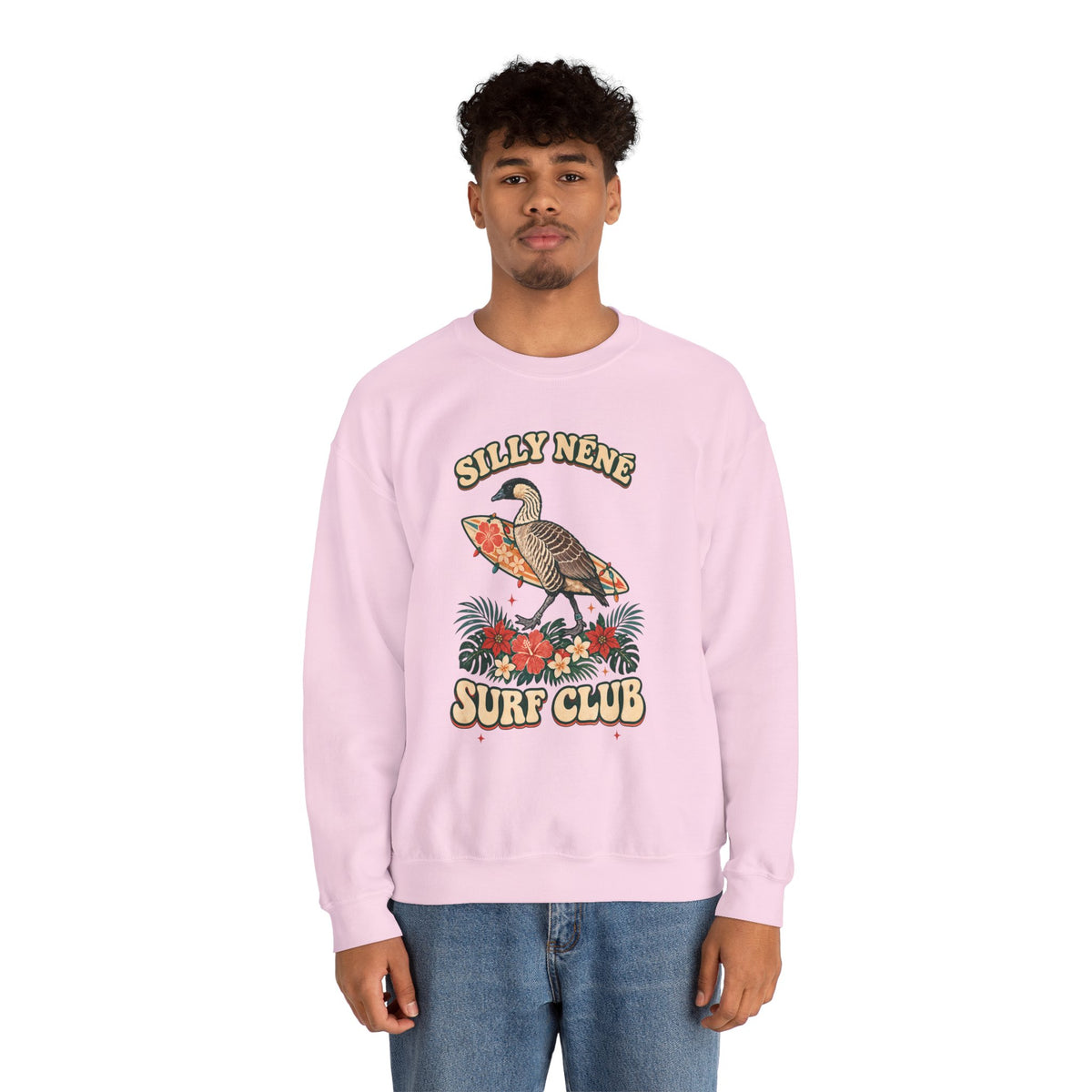 Silly Nēnē Surf Club Christmas Crewneck Sweatshirt – Hawaiian Goose Holiday Sweatshirt