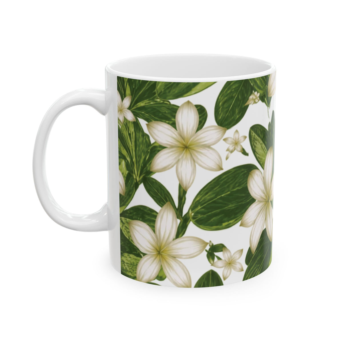 Naupaka Floral Ceramic Mug – Hawaiian Half-Flower Coffee Cup