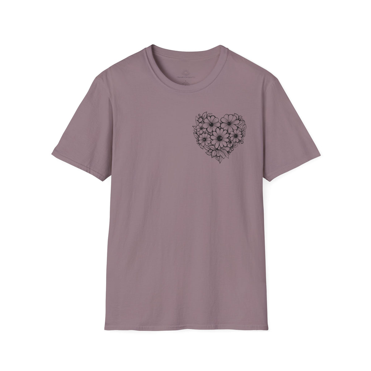 Bloom Kindly Floral Heart T-Shirt – Daisy Line Art