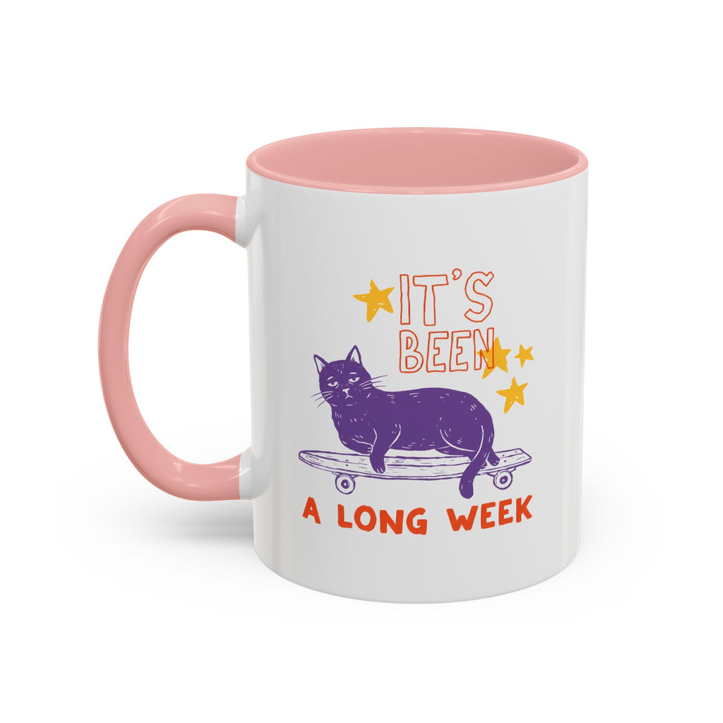 “It’s Been a Long Week” Cat on Skateboard Coffee Mug