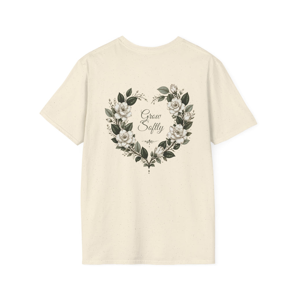 Gardenia Heart Floral Wreath T-Shirt – Botanical