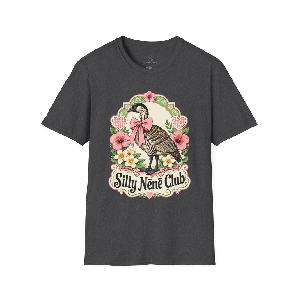 Silly Nēnē Club T-Shirt — Retro Hawaiian Goose Floral