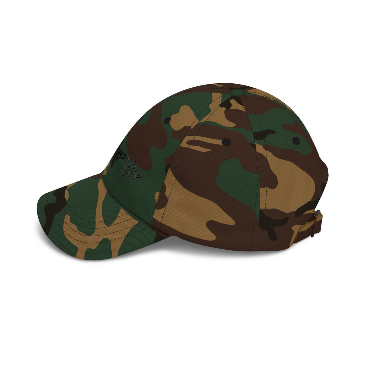 Aloha Always Dad Cap — Hawaiian Skeleton Shaka Hat