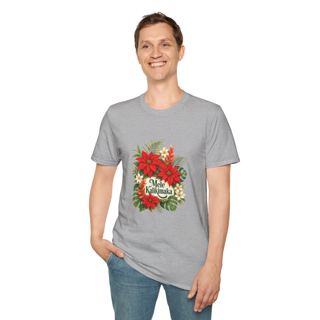 Mele Kalikimaka Poinsettia Holiday T-Shirt