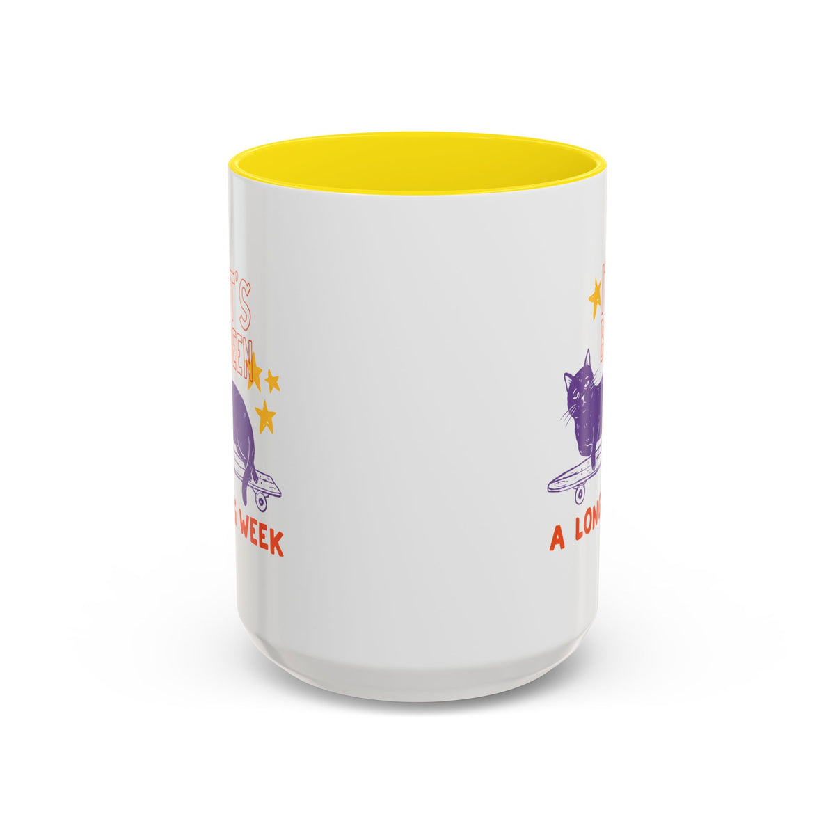 “It’s Been a Long Week” Cat on Skateboard Coffee Mug