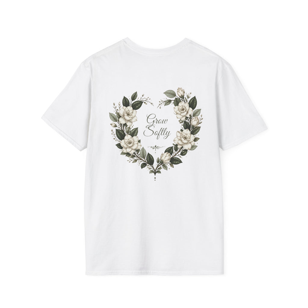 Gardenia Heart Floral Wreath T-Shirt – Botanical