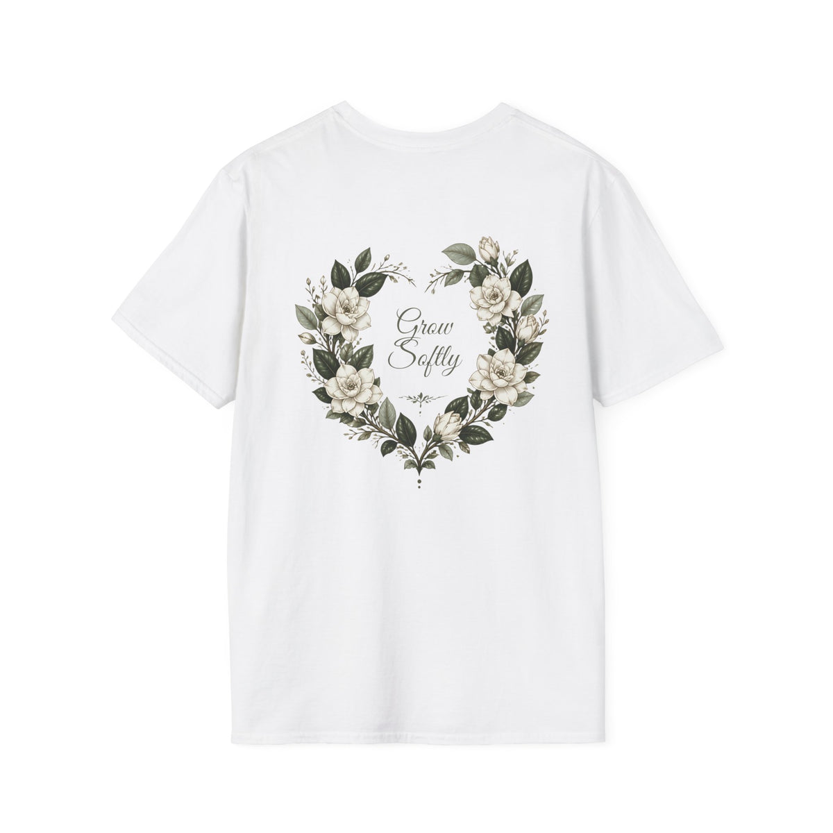 Gardenia Heart Floral Wreath T-Shirt – Botanical