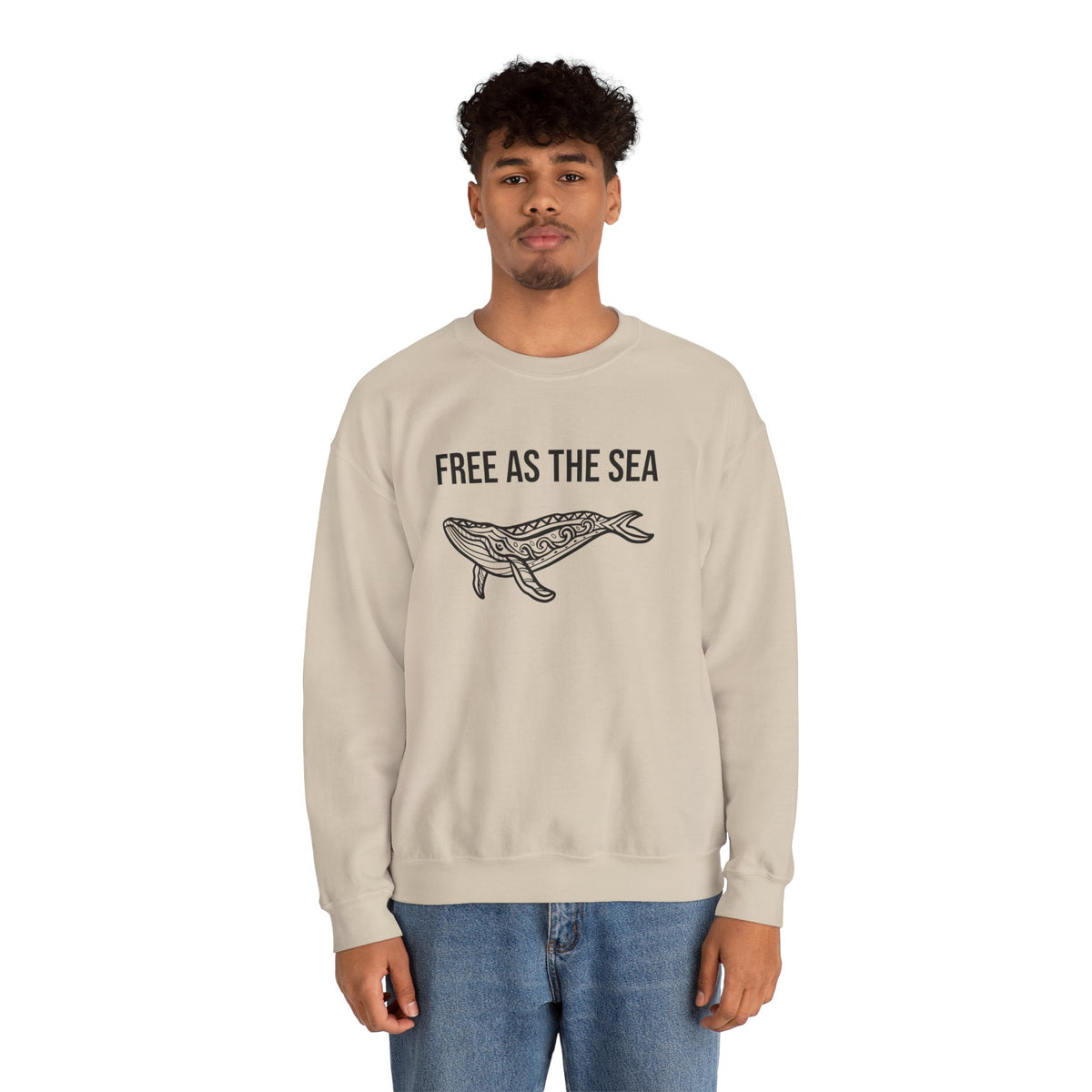 Free As The Sea Whale Sweatshirt – Tribal Ocean Design