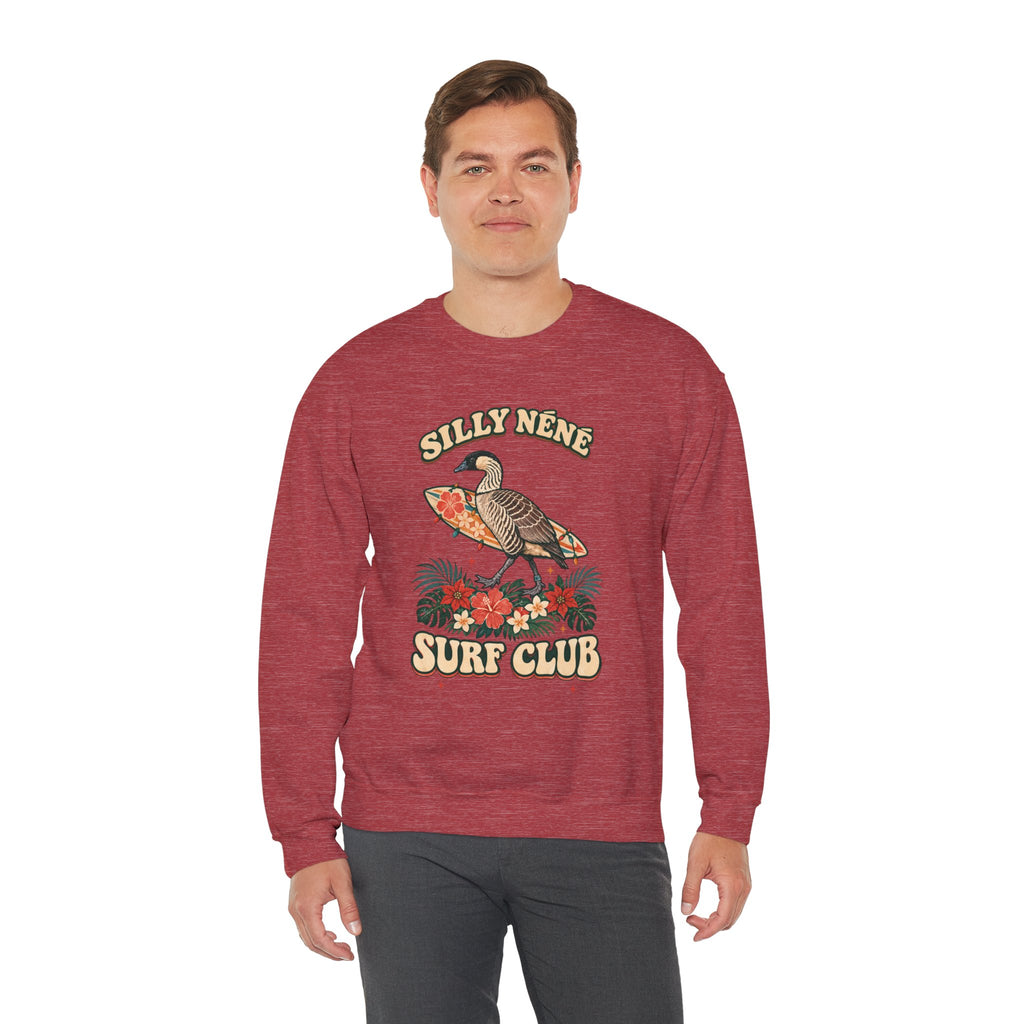 Silly Nēnē Surf Club Christmas Crewneck Sweatshirt – Hawaiian Goose Holiday Sweatshirt