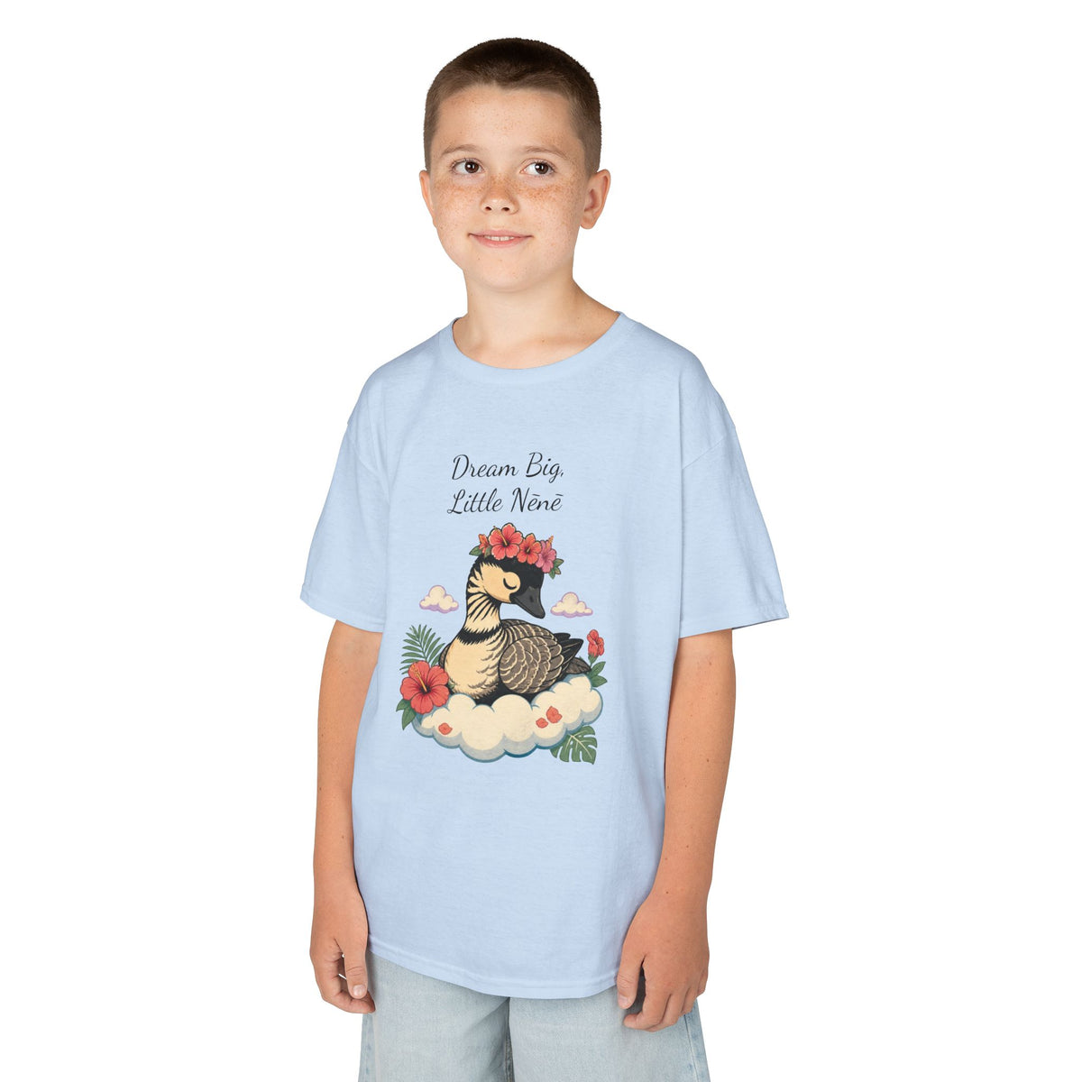 Kids Tee — “Dream Big Little Nēnē” Hawaiian Goose Graphic