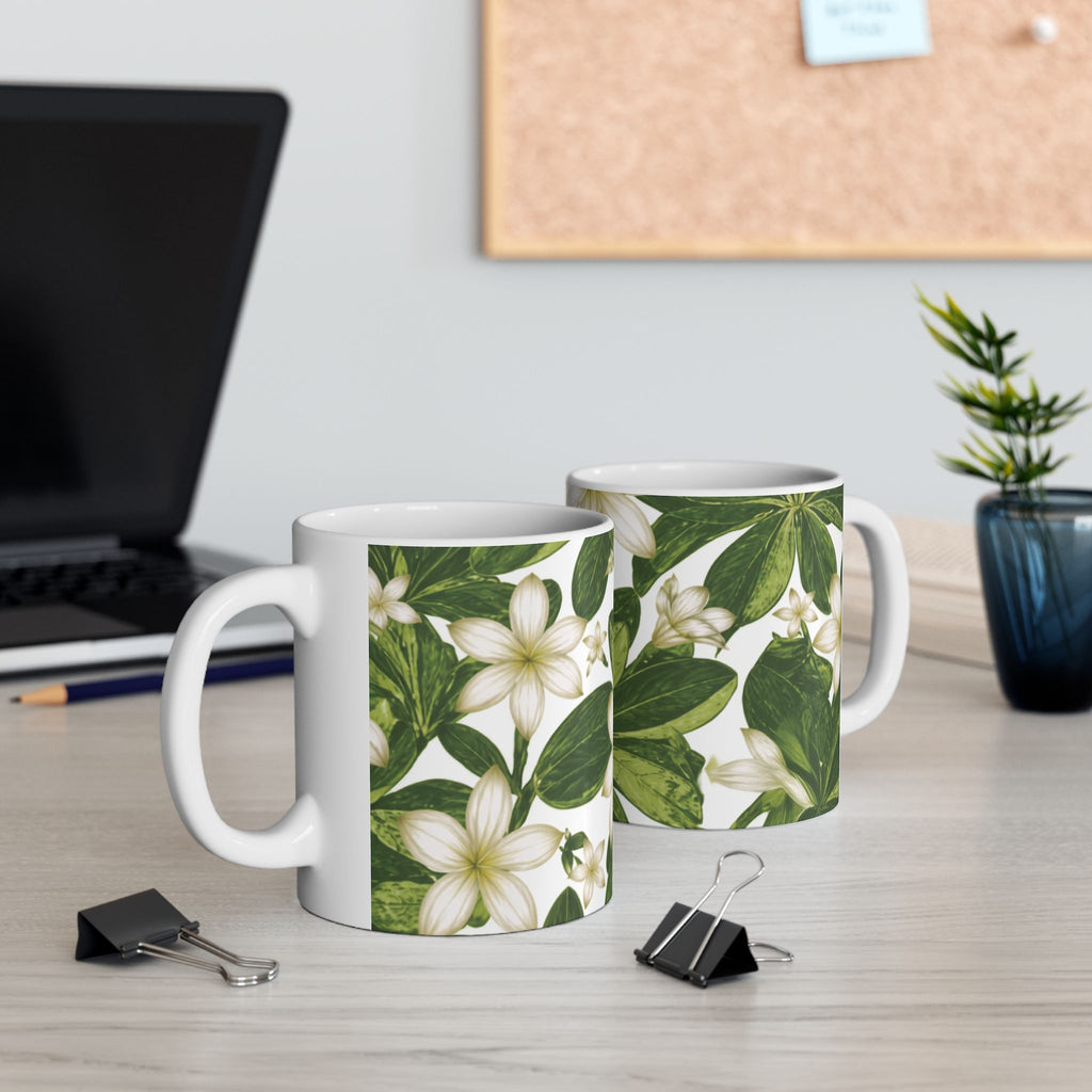 Naupaka Floral Ceramic Mug – Hawaiian Half-Flower Coffee Cup