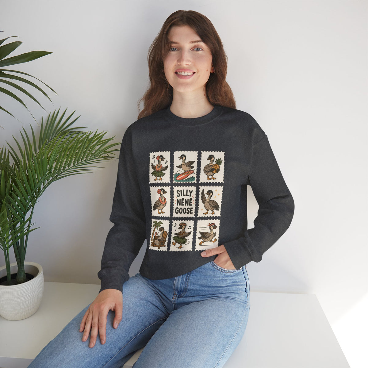 Silly Nēnē Goose Stamp Crewneck – Vintage Hawaiian