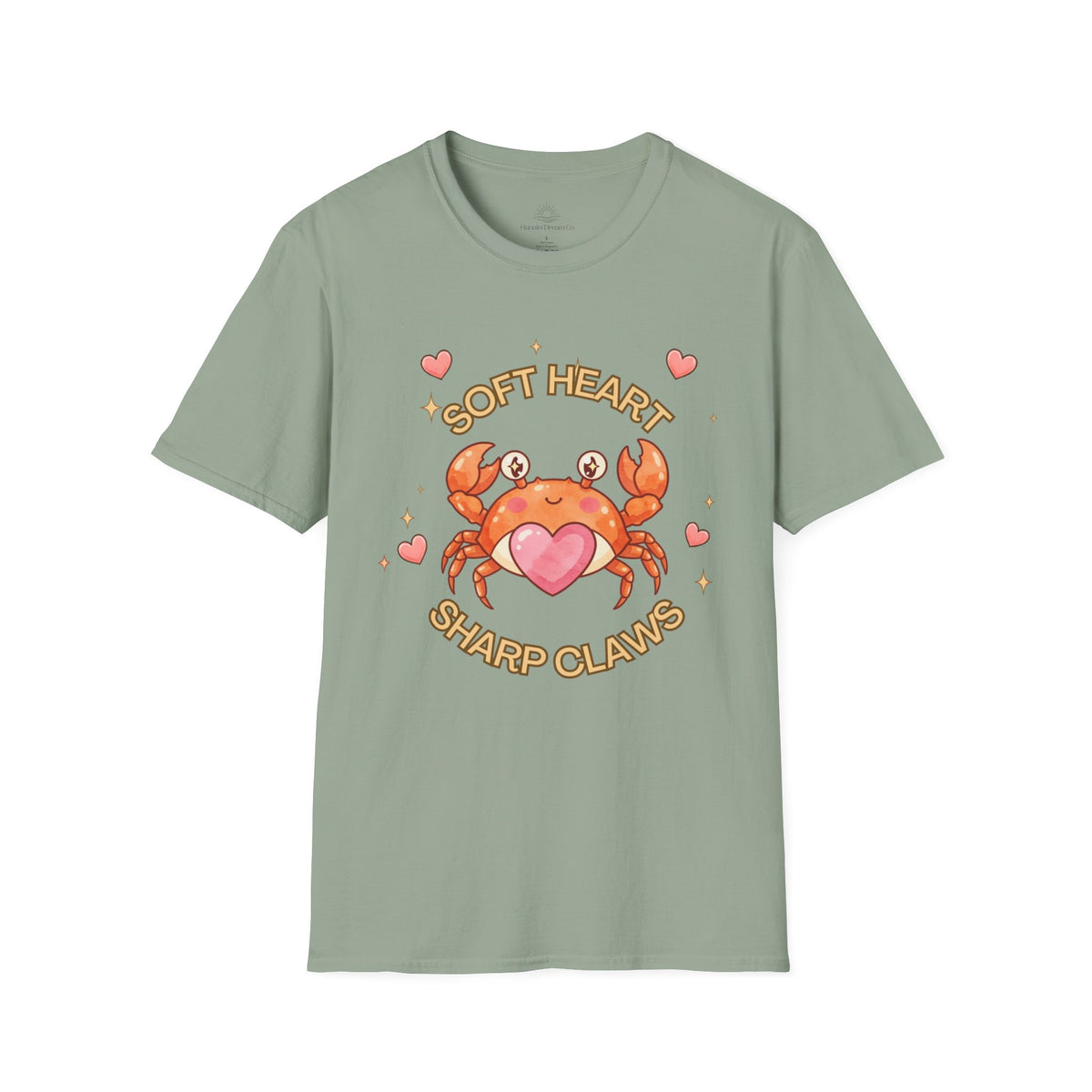 Soft Heart Sharp Claws Cute Crab T-Shirt, Ocean Graphic