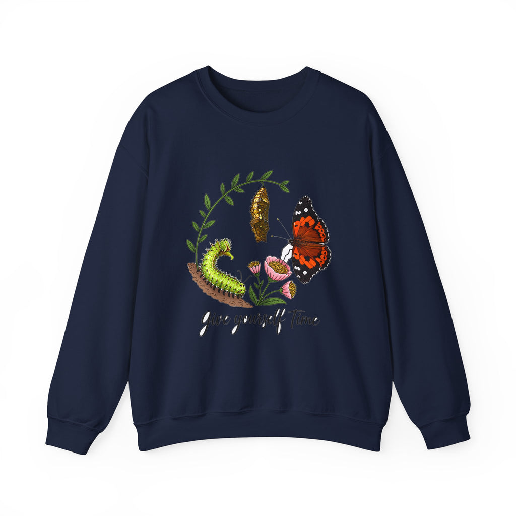 “Give Yourself Time” Butterfly Metamorphosis Crewneck