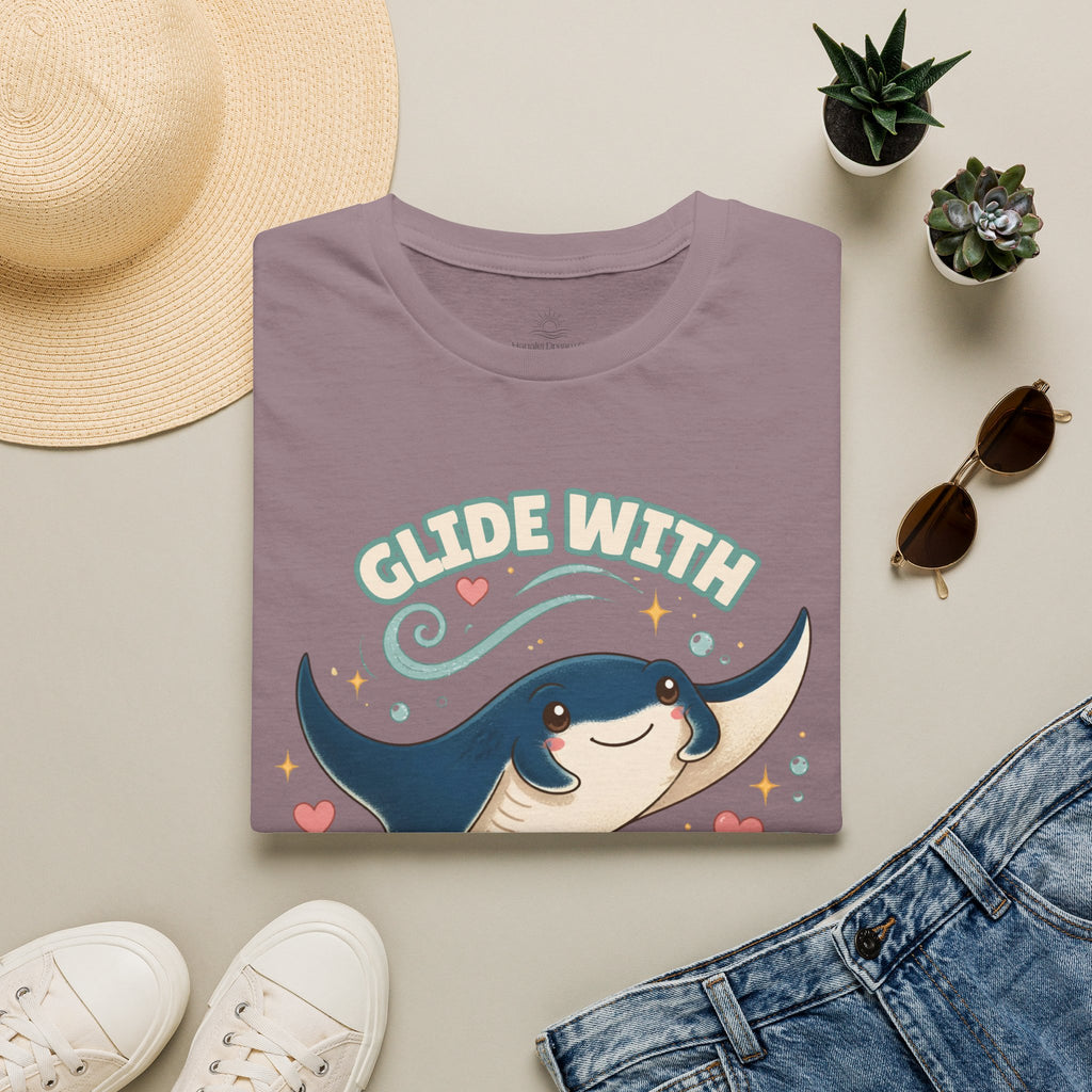 Manta Ray T-Shirt, Glide With the Tide Ocean Graphic