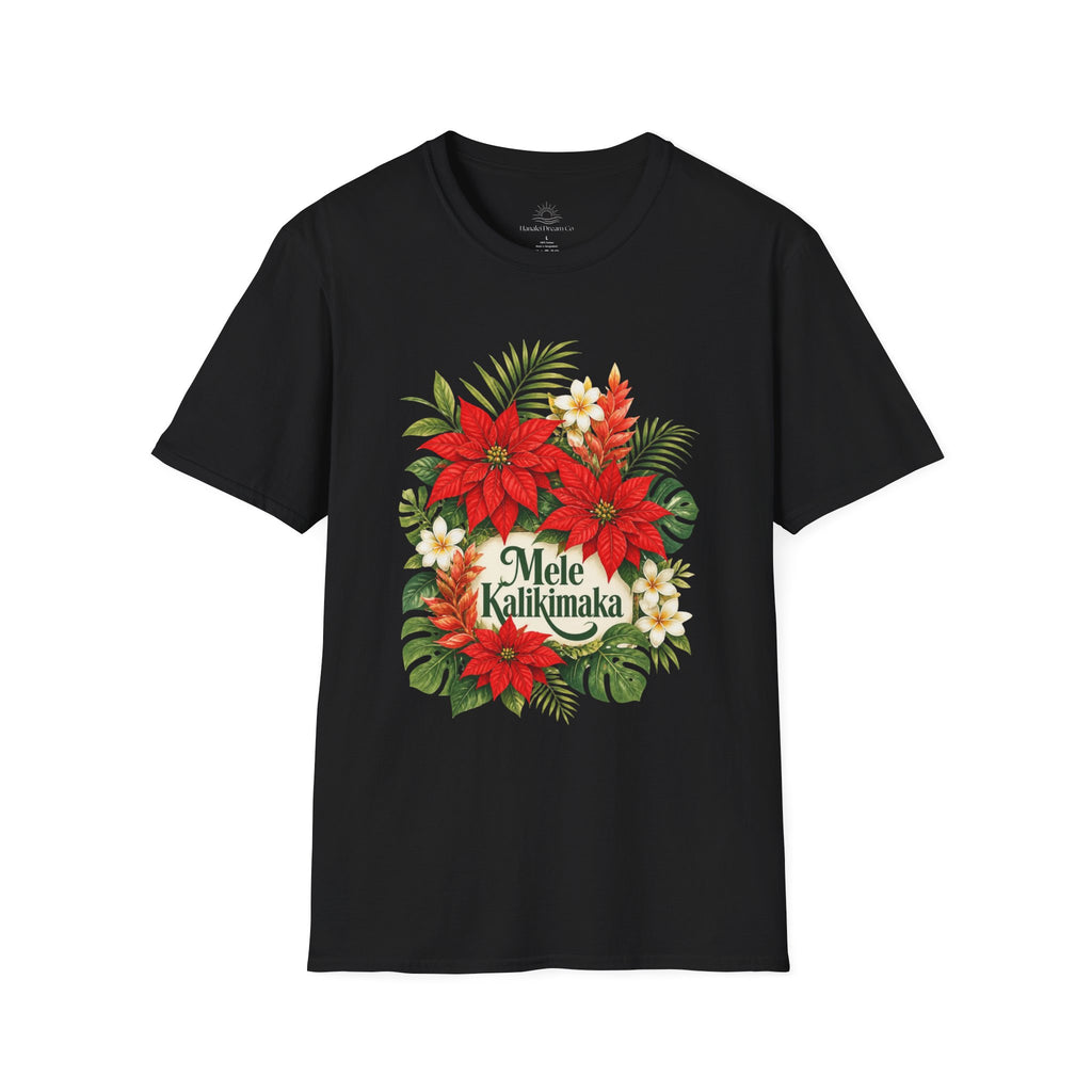 Mele Kalikimaka Poinsettia Holiday T-Shirt