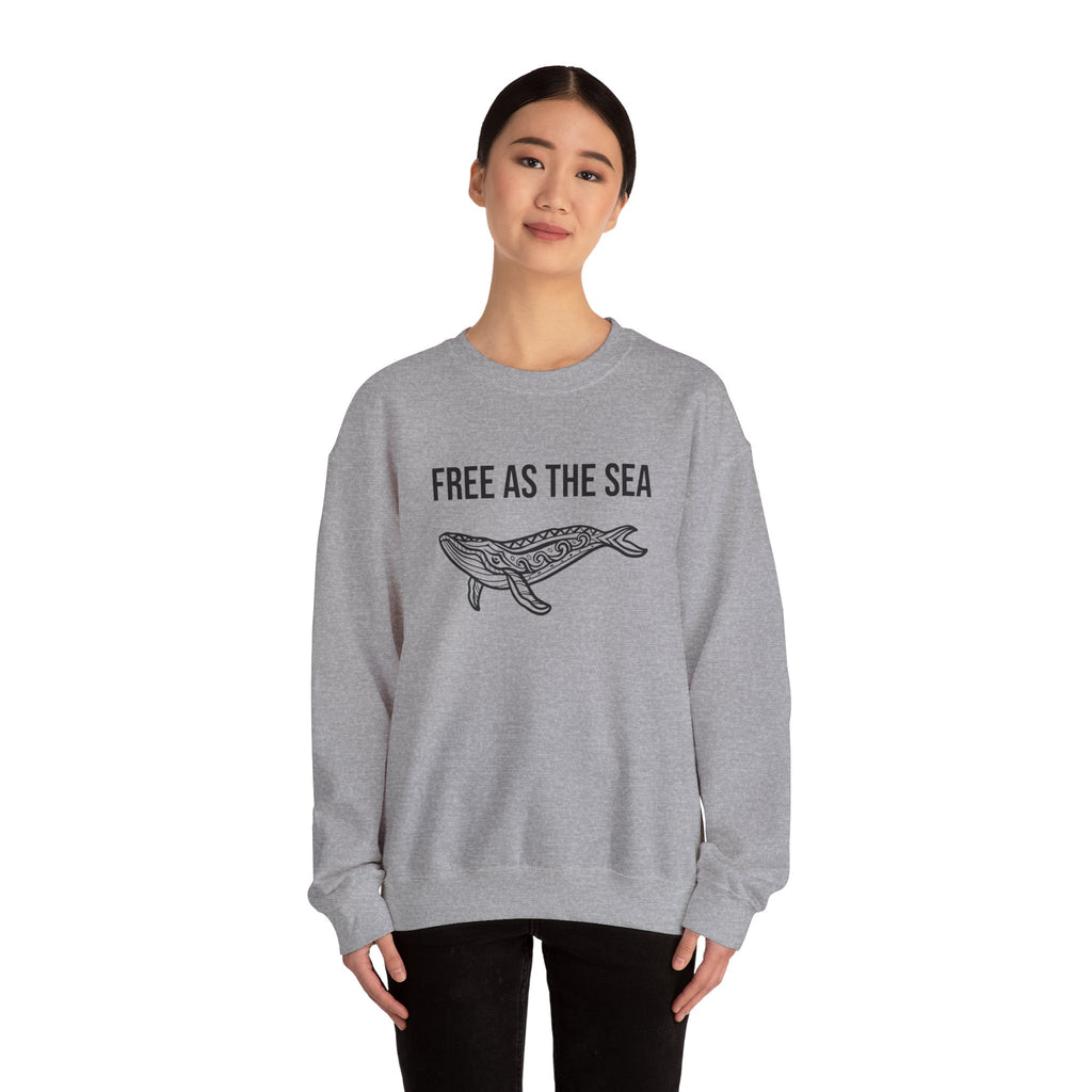 Free As The Sea Whale Sweatshirt – Tribal Ocean Design