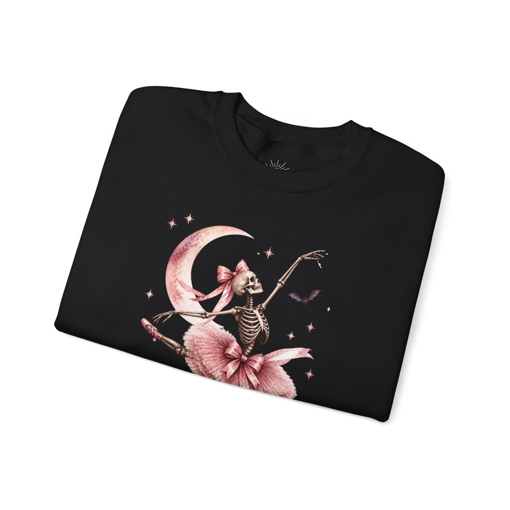 Skeleton Ballerina Ballet Dancer Sweatshirt | Halloween Pumpkin Moon