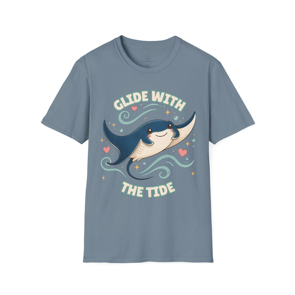 Manta Ray T-Shirt, Glide With the Tide Ocean Graphic