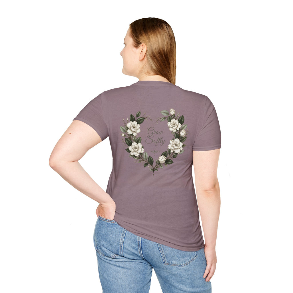 Gardenia Heart Floral Wreath T-Shirt – Botanical