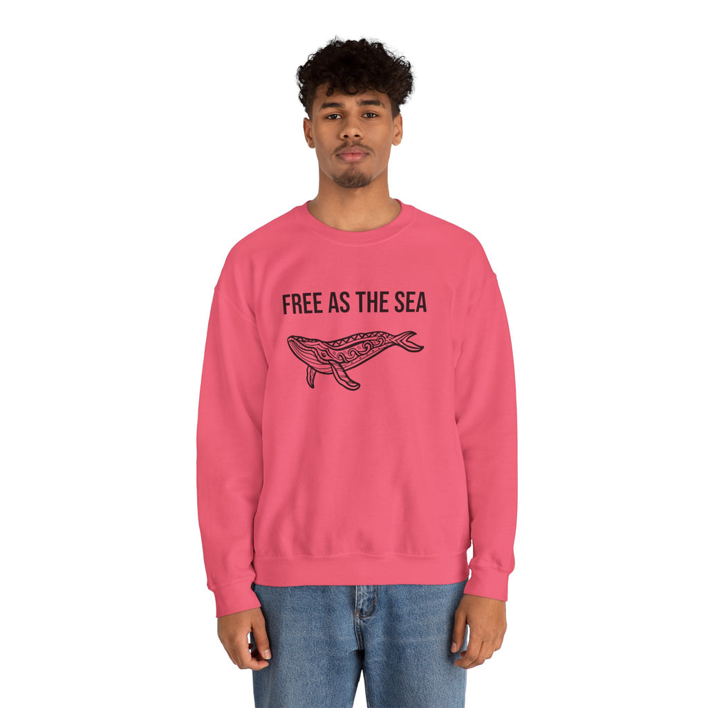 Free As The Sea Whale Sweatshirt – Tribal Ocean Design