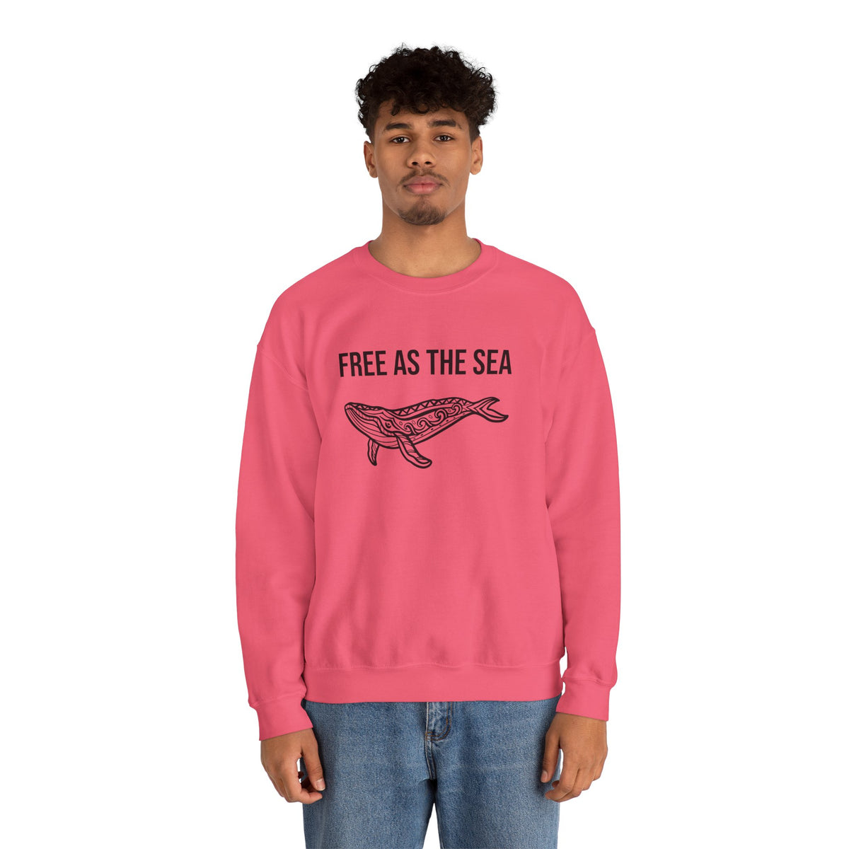 Free As The Sea Whale Sweatshirt – Tribal Ocean Design