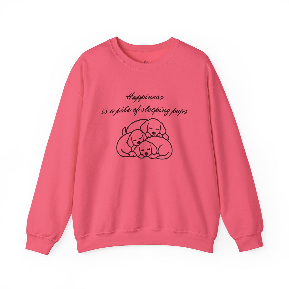 “Happiness Is a Pile of Sleeping Pups” Puppy Crewneck