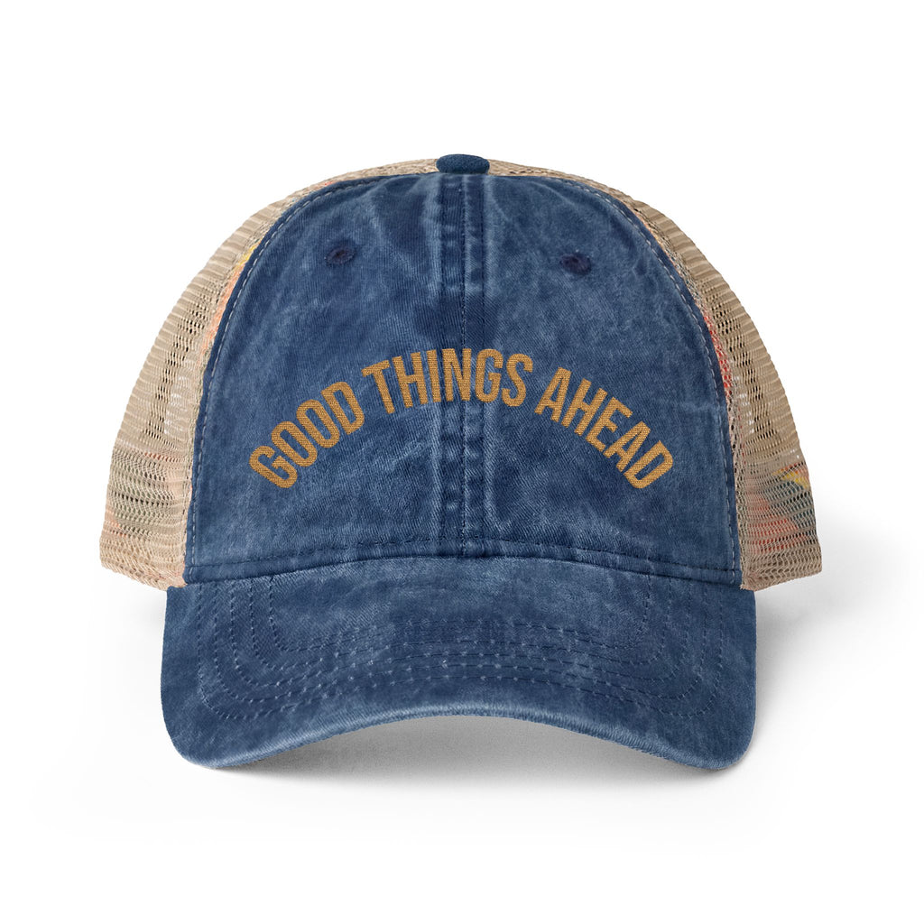 Women's Washed Mesh-Back Cap — Good Things Ahead