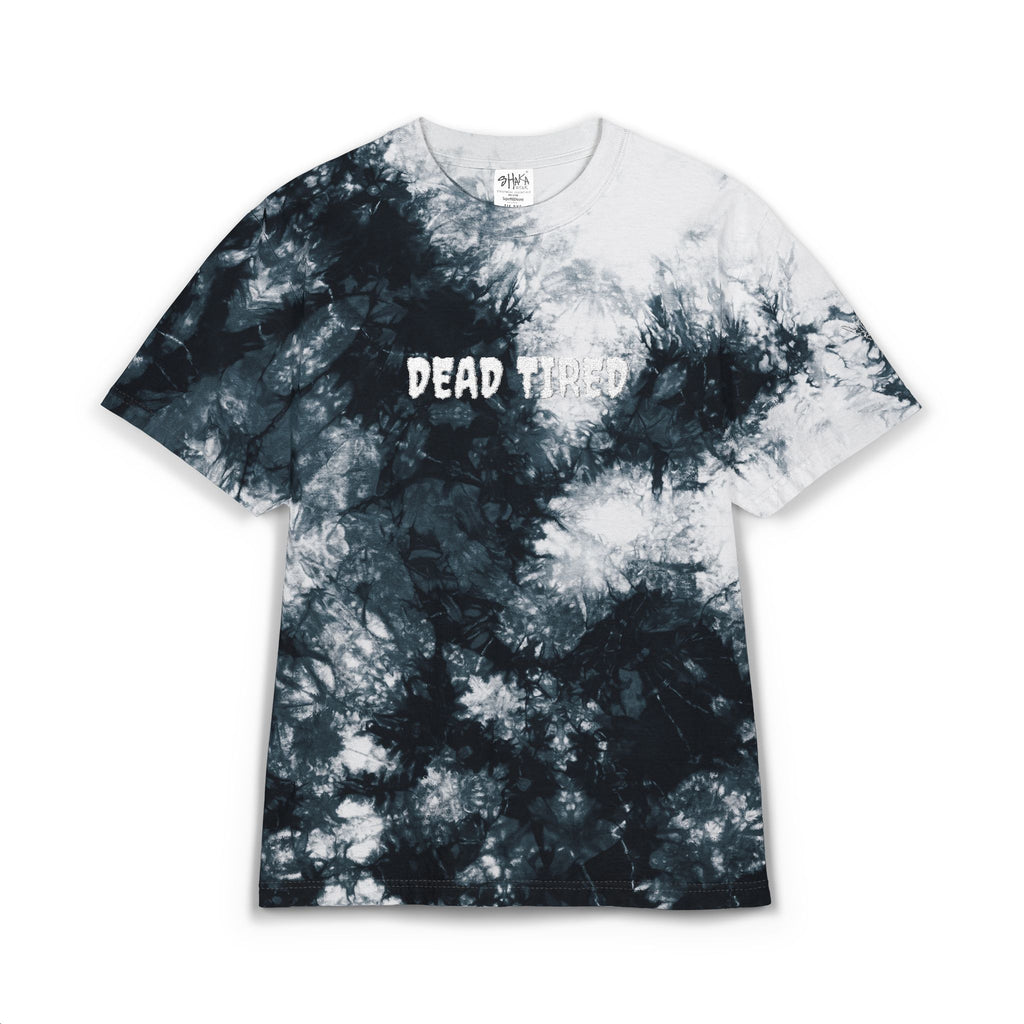 Embroidered "Dead Tired" Tie-Dye Spiral T-Shirt